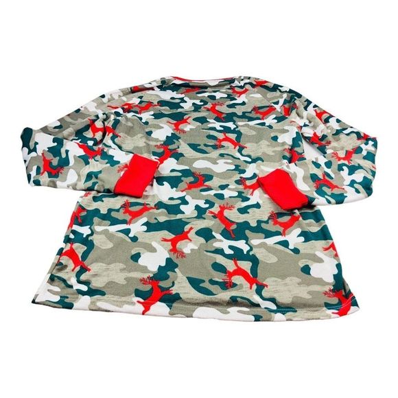 1307 Mens Sz Medium camo ugly Christmas flannel sleep top pajamarama - Picture 5 of 5